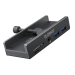 Orico MH5PMM ant spaustuko montuojamas &scaron;akotuvas USB-C / 2x USB-A 3.0, + SD&TF + 3,5 mm garsas - juodos spalvos