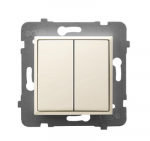 Ospel ŁP-10U/m/27 ARIA Dvigubas laiptų jungiklis, ekru ŁP-10U/m/27