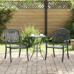 Sodo Kėdė 2 pcs Juoda 55 x 56,5 x 91cm Aliuminis