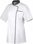 Short-sleeeve jacket, baltas, pilkas border, XXXL, Expression