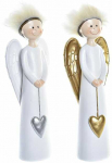 Kalėdų papuo&scaron;alai DKD Home Decor Derva Angelas (7,5 x 5 x 21,5 cm) (2 vnt.)