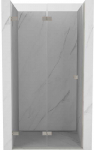 Du&scaron;o durys Mexen Lunar-F, sulankstomos, kairė, 85 cm, transparent/brushed nickel