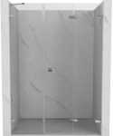 Du&scaron;o durys Mexen Lunar-F, sulankstomos, de&scaron;inė, 145 cm, transparent/chrome