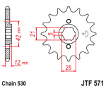 Jt Sprockets Priekinė žvaigždutė JTF571
