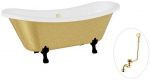 Vonia Besco Amelia Glam 190, Gold+Juodas, su sifonu su persipylimu Klik-klak Gold