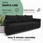 Sofa Meb & Podrez Klasikinis sofos-lovos komplektas &bdquo;Simple Line&ldquo; su dėžute skalbiniams, &bdquo;Podrez&ldquo;, Grafito