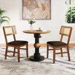 Promotions Valgomojo kėdės, 2 vnt., 53,5x56x89 cm, rudos, apmu&scaron;tos