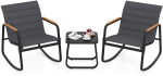 Lauko baldų komplektas Promotions Balkono baldų komplektas, 2 supamosios kėdės su stalu, 73x61x79 cm, pilka, lauko baldai
