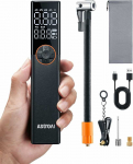 AstroAI ne&scaron;iojama elektrinė dviračio pompa, 150 PSI, su manometru ir LED, AIRUN L8