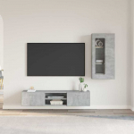 TV spintelių komplektas su stalčių FLORIN 3 pcs Betono pilka