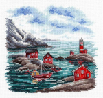 MP Studia Kryželiu siuvinėjimo rinkinys &bdquo;Skandinavi&scaron;ka pakrantė&ldquo; 16x16 cm
