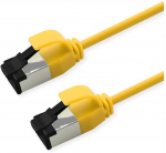 ROLINE S/FTP Patchkabel Kat.8.1, Slim, PoE, gelb, 0,3m
