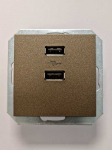 USB maitinimo lizdas QR1000, 2 vietų, 5V DC 3,4 A b/r, rudos sp.