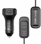 FM siųstuvas Somostel siųstuvas 3x USB / 2x Typ-C 3.1A QC PD juodas SMS-A110 (35538)