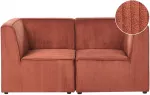 Beliani 2 vietų sofa LEMVIG aukso rudos spalvos velvetas