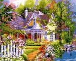 SuperColor Tapyba Pagal Skaičius: &bdquo;Žavingas namelis&ldquo; 40x50 cm