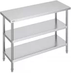 Nerūdijančio plieno darbastalis maistui ruo&scaron;ti 457x1219x864 mm. 2 reguliuojamos lentynos