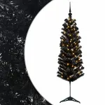 Dirbtinė siaura kalėdinė eglutė su žaisliuku 120 cm 150 LED