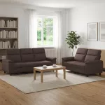 Sofa Sofos komplektas 2 vnt. Tamsiai rudas Audinys