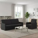 Sofa Sofos komplektas 2 vnt. Juoda Audinys