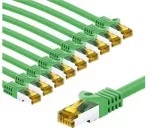 Goobay RJ45 kabelis krosowy CAT 6A S/FTP (PiMF), 500 MHz, su CAT 7 kable surowym, 3 m, žalia, komplektas 10 - Długość kabla 3 m