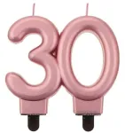 Spalva: rožinio aukso, metalinė, torto žvakė, skaičius: 30