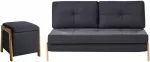 Sofa 3 vietų poilsio baldų komplektas &bdquo;Beliani EDLAND&ldquo; su pufa, juodas