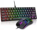Klaviatūra RedThunder laidinis žaidimų klaviatūros ir pelės rinkinys RGB, 62 klavi&scaron;ai, 7200 DPI, K62
