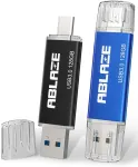 Ablaze usb c atmintinė 128 gb, 2 vnt. pakuotė, dviguba usb type c + usb a 3.0 atmintinė, otg atmintinė, skirta android type-c mobiliesiems telefonams, ne&scaron;iojamiesiems kompiuteriams, plan&scaron;etiniams kompiuteriams, mac, pc