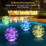 Bawoo saulės energija įkraunami led žibintai lauko spalvingi plūduriuojantys skaidraus rutulio stiliaus 2 vnt. pasakų žibintų rinkinys ap&scaron;vietimui sodui, terasai, kiemui ir kt.