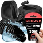 Gofruotas kabelių vamzdis peszel kietas stiprus pvc fi 20,7/16mm 320n 30m Scame