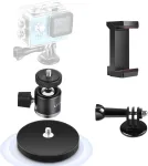 Utebit magnetinis kameros laikiklis su 360 laipsnių besisukančia galvute, super magnetinis 66 mm magnetinis pagrindas su i&scaron;maniojo telefono laikikliu, aliuminio lydinio ir gumos danga, vertikali apkrova 20 kg