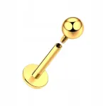 Breil Auksinis Piercing labret auskaras su rutuliuku, vidinis sriegis Helix Lobe Titanas 1,2/12/3