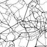 Nacnic minimalistinis miesto planų plakatas geometrinio stiliaus sienų dekoracija Frankfurto nuotrauka įvairūs Vokietijos miesto žemėlapiai, planai ir kelionių nuotraukos be rėmelio, dydis A4