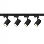 Komplektas 4x bėginis prožektorius lubinis &scaron;viestuvas Gu10 Led + 2m 1-fazis bėgis