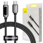 Baseus greitasis laidas type-c usb c 100w 5a galingas kabelis su galios matuokliu 1m