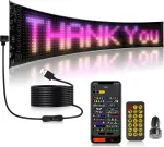 Yayza! universalus led slenkantis &scaron;riftas, rgb programuojamas lankstus led matricos ekranas, 595 x 120 mm panelės tekstas vakarėliams, parduotuvei, reklaminiam skydeliui, automobiliui, sunkvežimiui