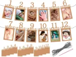 Lhbwhiz nuotraukų girlianda 1-ojo gimtadienio rinkinys, nuo 1 iki 12 mėnesių kabanti sienų dekoracija, kūdikio pirmojo gimtadienio kraft popieriaus girliandos reklaminis skydelis, vaiki&scaron;ka mėnesinė nuotraukų rekvizitas, skirta vakarėlio dekoravimui