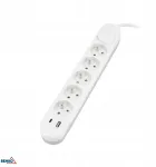 Bemko prailgintuvas nb 5x 2p+su+i&scaron;j. 1.5mm x 2.0m + 2x usb(c+a)