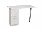 Baltas kosmetinis stalas 110x50cm modernus su stalčiais patogus manikiūrui