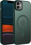 Orda magnetinis dėklas, skirtas iphone 11 6.1 colio, suderinamas su magsafe, permatomas matinis galinis dangtelis, plonas, atsparus smūgiams, apsauginis, žalias