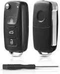 2 automobilių raktų korpusų rinkinys, suderinamas su volkswagen vw up golf mk6 polo tiguan touareg passat seat skoda automobilių raktu 3 mygtukų a&scaron;menų tipo nuotolinio rakto korpuso pakaitinis raktas