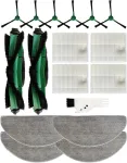 Yivy priedai, suderinami su Irobot Roomba Combo Essential Y0112/y011240/y0110/y01040/y014020, rinkinys: 2 pagrindiniai &scaron;epečiai, 6 &scaron;oniniai &scaron;epečiai, 4 filtrai, 4 &scaron;luostės, 1 valymo &scaron;epetys, 18 dalių