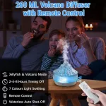 Hzuisst Iceberg aromaterapinis difuzorius, 260 ml eterinių aliejų difuzorius su nuotoliniu valdymu, kambario kvapų difuzorius su 7 &scaron;viesos spalvomis, laikmatis, automatinis i&scaron;jungimas, mažas aromaterapinis difuzorius miegamajam, biurui