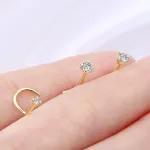 Oufer kūno auskarų vėrimo nosies žiedai 20g nosies auskarai 14k tikro aukso l formos nosies smeigtukas, nosies sraigtas, nosies kaulas, nosies sraigtinis auskarų vėrimo papuo&scaron;alas, auksinis, kubinis cirkonis