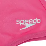Speedo vaiki&scaron;ka logotipu marginta plaukimo kepuraitė i&scaron; poliesterio, raudona, lengva, patogi
