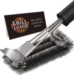 Grilis Guard bbq grilio valymo &scaron;epetys ir grandiklis - grilio vielinis &scaron;epetys griliui - 45 cm nerūdijančio plieno grilio grotelių valiklis - grilio priedai ir įrankiai weber dujiniams/angliniams/elektriniams/infraraudonųjų spindulių griliams - dovan ...
