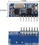 Qiachip 433mhz radijo nuotolinio valdymo jungiklis, Rx480e mini imtuvo modulis, skirtas Arduino, įmontuotas mokymosi kodas 1527 dekodavimas, 4 kanalų i&scaron;vestis su 656ft nuotolinio valdymo 4 mygtukų siųstuvu