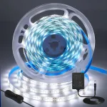 Inextstation 12 V Led juosta, &scaron;altai balta, 5 m / 300 Led Smd 2835, kerpama Led juosta Ip65, atspari vandeniui, lipni Led juosta, skirta "pasidaryk pats" vidaus virtuvės kalėdinei dekoracijai su maitinimo &scaron;altiniu