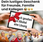 Dankedir! Ženklas "alkoholis yra sprendimas" su posakiu - juokinga dovana jam, gimtadienio dovana vyrams, berniukams, vakarėlio dekoravimo priedai, pok&scaron;to prekė Jga - priedas nuotraukų dėžutei